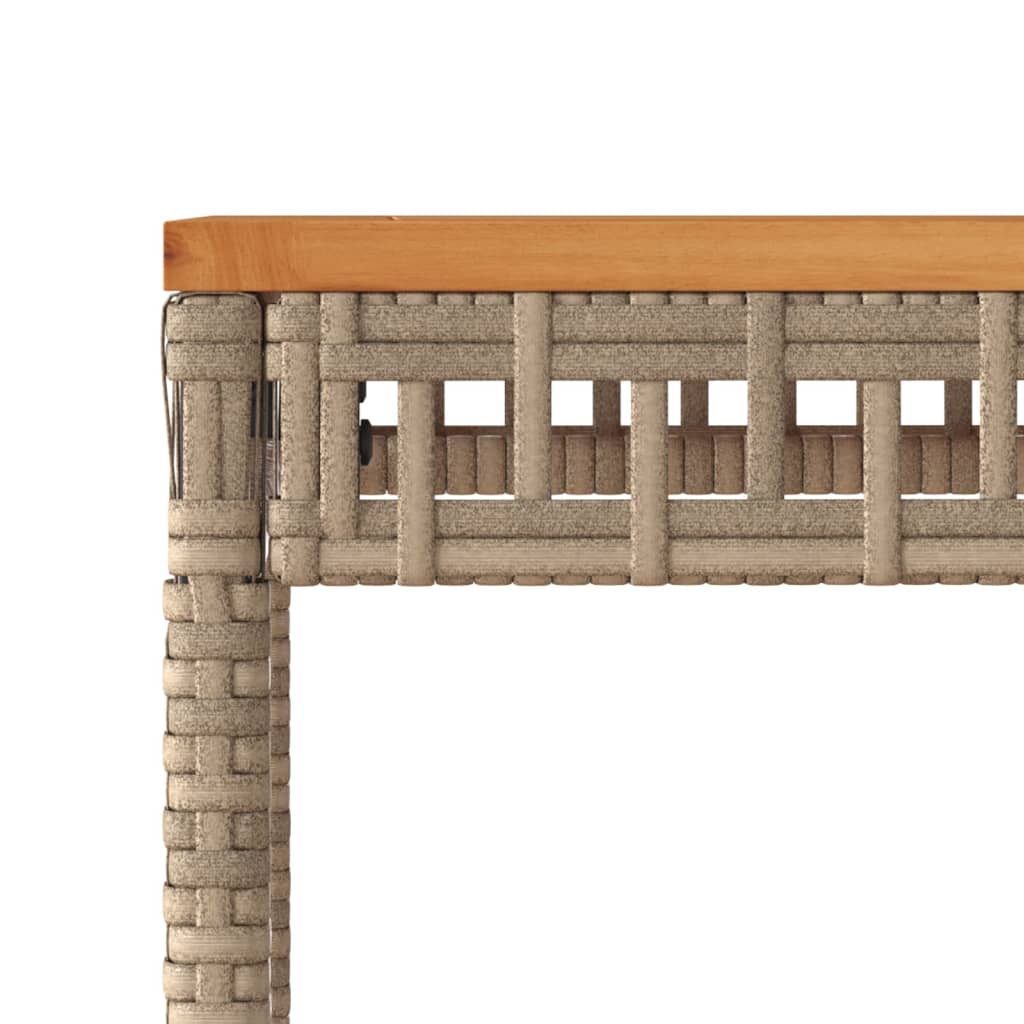 Garden Table 38X38X42 Cm Poly Rattan Acacia Wood