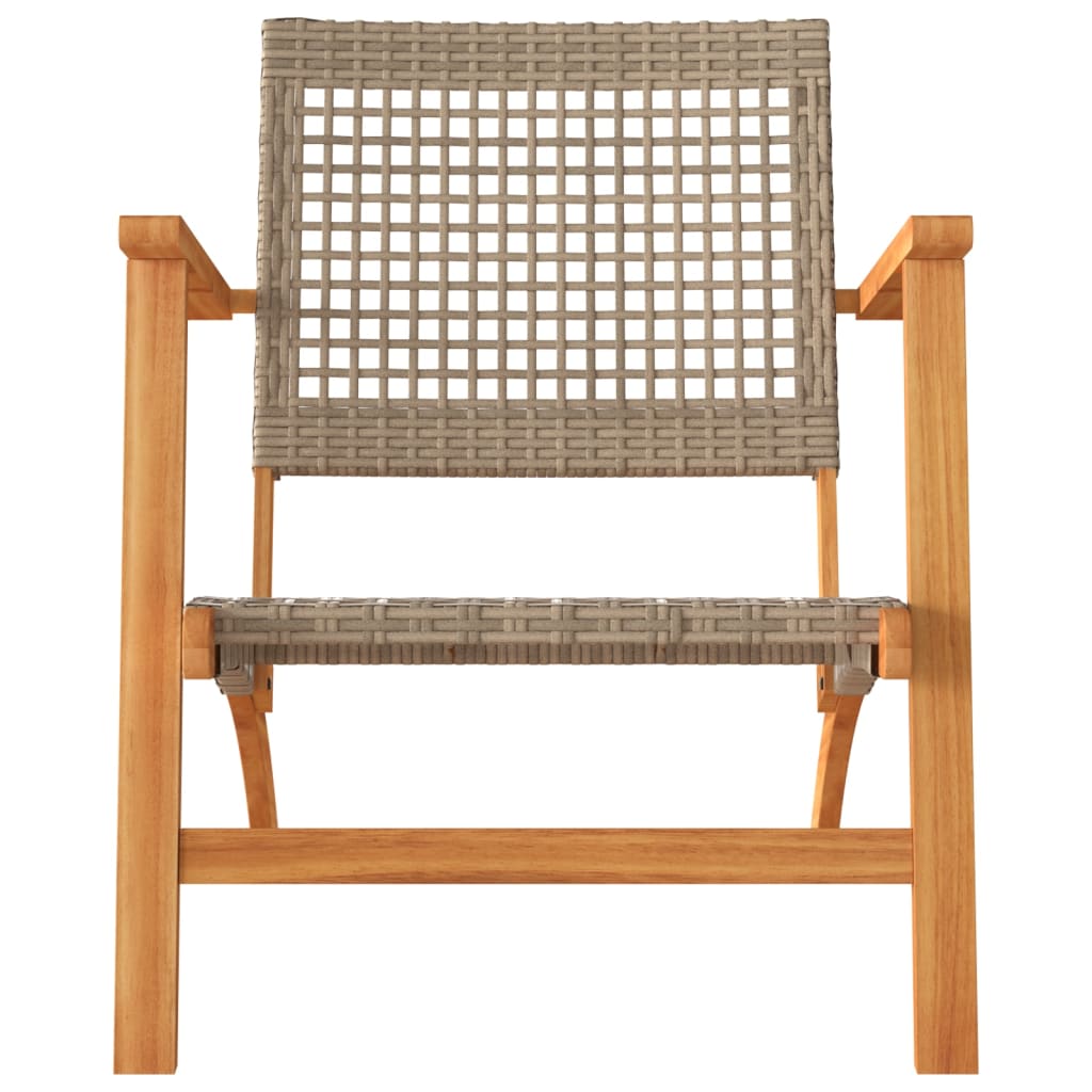 3 Piece Bistro Set Poly Rattan And Solid Wood Acacia