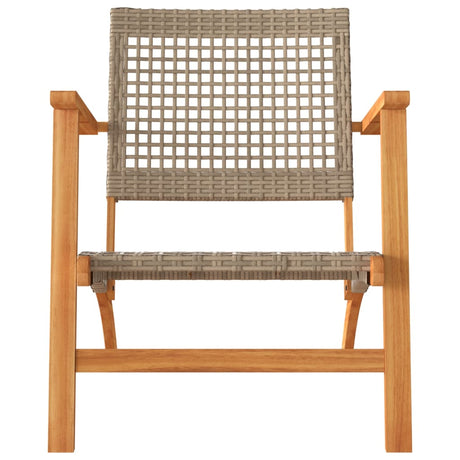 3 Piece Bistro Set Poly Rattan And Solid Wood Acacia