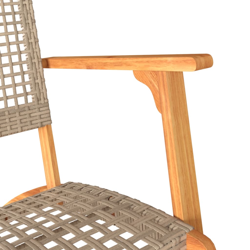 3 Piece Bistro Set Poly Rattan And Solid Wood Acacia