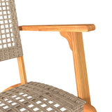 3 Piece Bistro Set Poly Rattan And Solid Wood Acacia