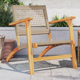 3 Piece Bistro Set Poly Rattan And Solid Wood Acacia