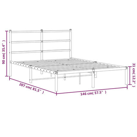 Metal Bed Frame Without Mattress 140X200Cm