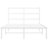 Metal Bed Frame without Mattress with Headboard White 120x200cm