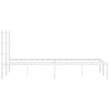 Metal Bed Frame without Mattress with Headboard White 120x200cm