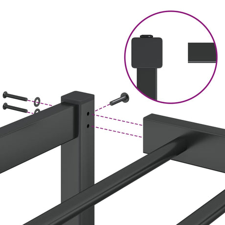 Metal Bed Frame Without Mattress 140X200Cm