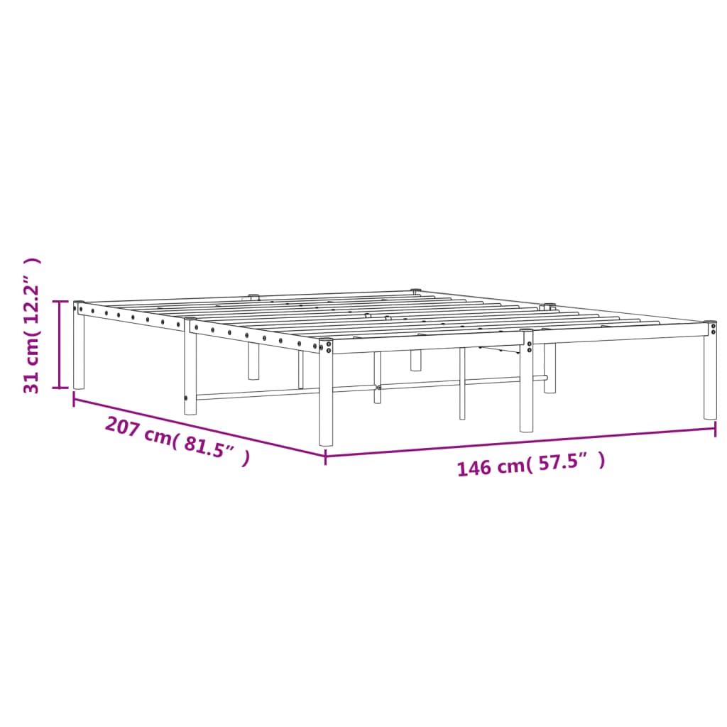 Metal Bed Frame Without Mattress 140X200Cm