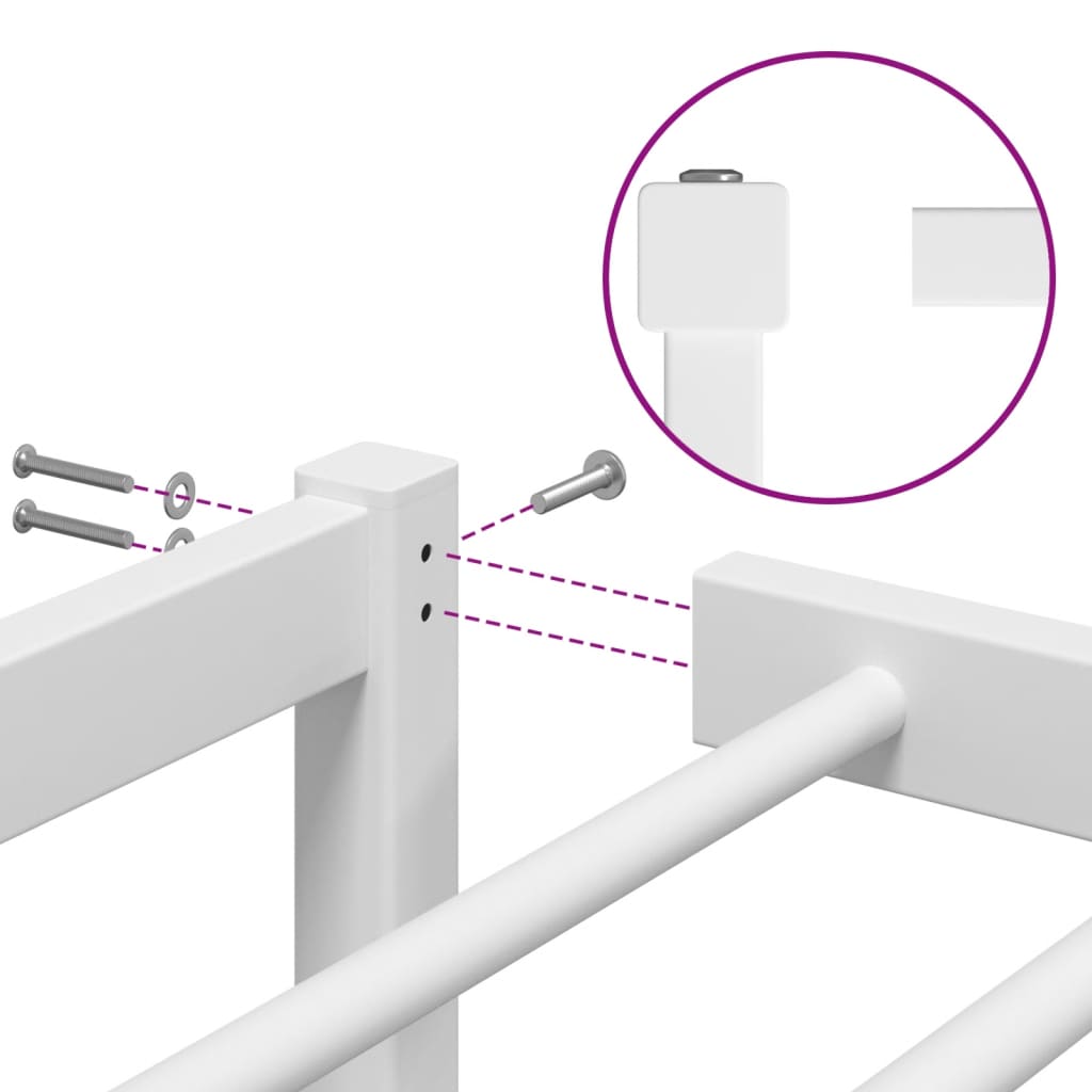 Metal Bed Frame without Mattress White 120x200cm