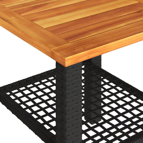 3 Piece Bistro Set With Cushions Poly Rattan Acacia Wood