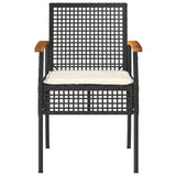3 Piece Bistro Set With Cushions Poly Rattan Acacia Wood
