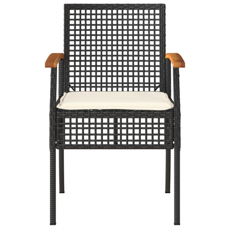 3 Piece Bistro Set With Cushions Poly Rattan Acacia Wood