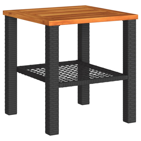 3 Piece Bistro Set With Cushions Poly Rattan Acacia Wood