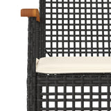 3 Piece Bistro Set With Cushions Poly Rattan Acacia Wood