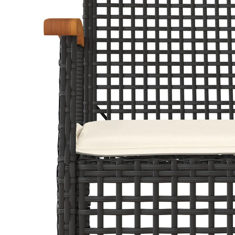 3 Piece Bistro Set With Cushions Poly Rattan Acacia Wood