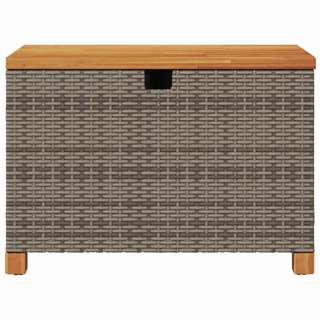 Garden Storage Box Poly Rattan Acacia Wood