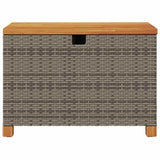 Garden Storage Box Poly Rattan Acacia Wood