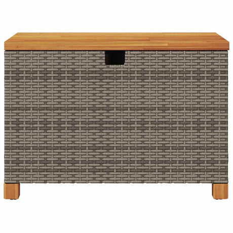 Garden Storage Box Poly Rattan Acacia Wood