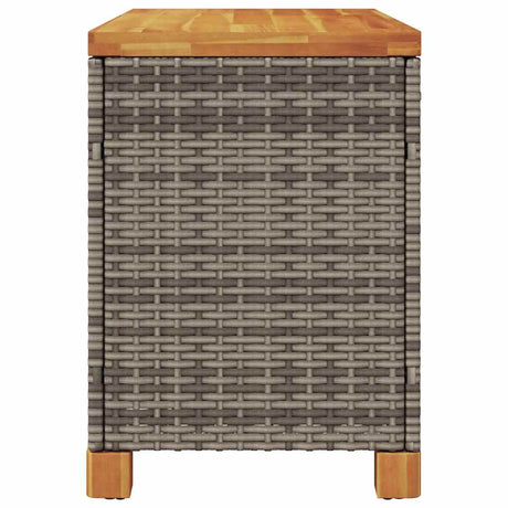 Garden Storage Box Poly Rattan Acacia Wood