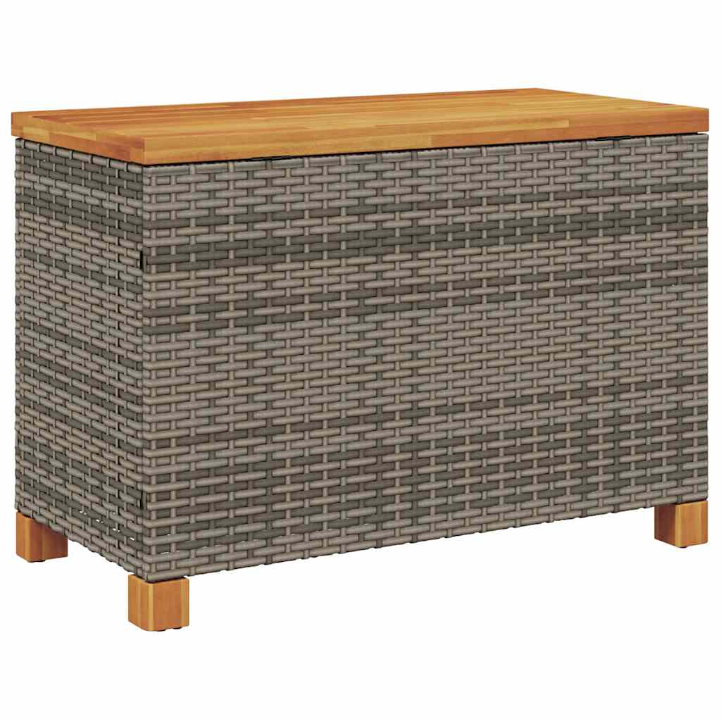 Garden Storage Box Poly Rattan Acacia Wood