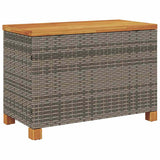 Garden Storage Box Poly Rattan Acacia Wood