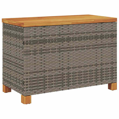 Garden Storage Box Poly Rattan Acacia Wood