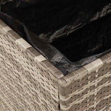 Garden Storage Box Poly Rattan Acacia Wood
