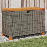 Garden Storage Box Poly Rattan Acacia Wood