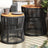 Garden Side Tables 2 Pcs With Wooden Top Poly Rattan