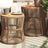 Garden Side Tables 2 Pcs With Wooden Top Poly Rattan