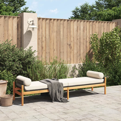 Garden Bench With Cushion Poly Rattan Acacia