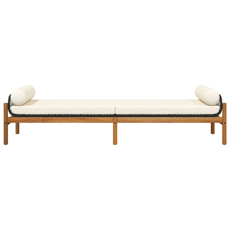 Garden Bench With Cushion Poly Rattan Acacia