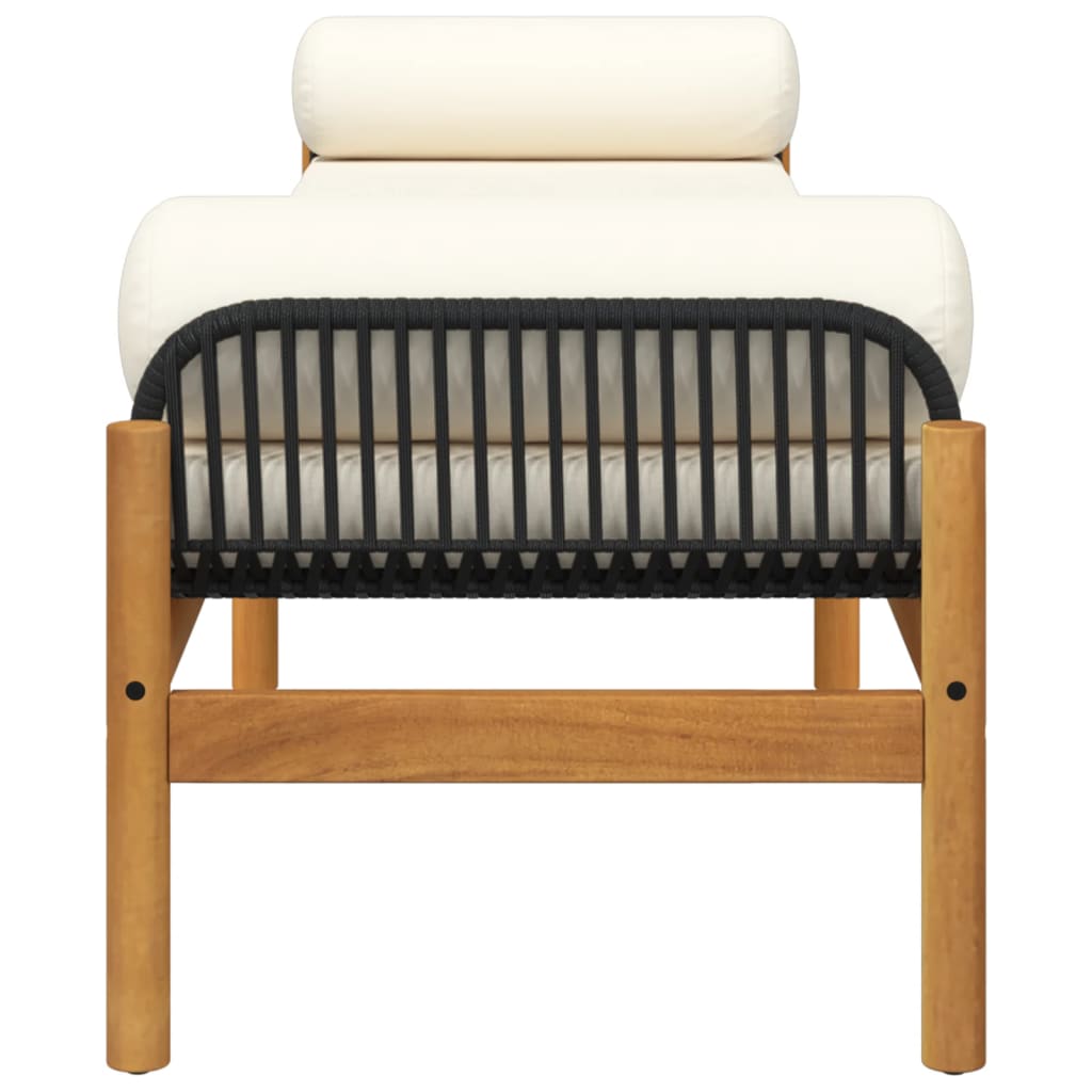 Garden Bench With Cushion Poly Rattan Acacia
