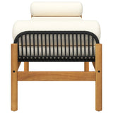 Garden Bench With Cushion Poly Rattan Acacia
