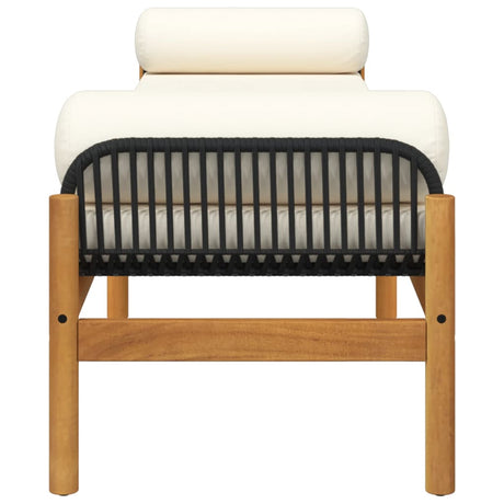 Garden Bench With Cushion Poly Rattan Acacia