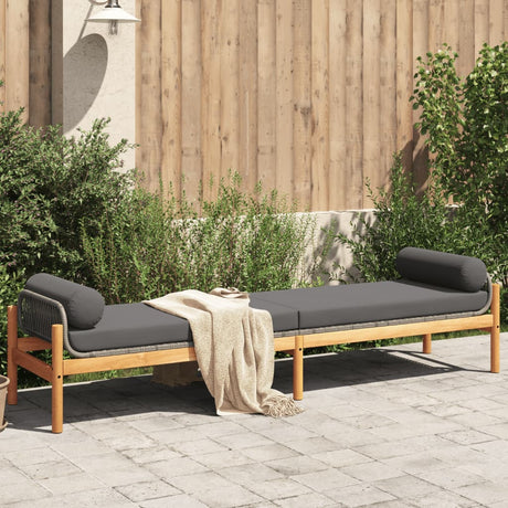 Garden Bench With Cushion Poly Rattan Acacia