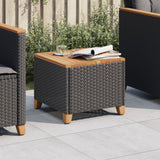 Garden Table 45X45X37 Cm Poly Rattan Acacia Wood