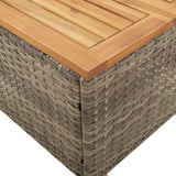 Garden Table 45X45X37 Cm Poly Rattan Acacia Wood