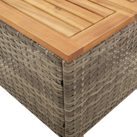 Garden Table 45X45X37 Cm Poly Rattan Acacia Wood