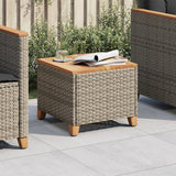 Garden Table 45X45X37 Cm Poly Rattan Acacia Wood