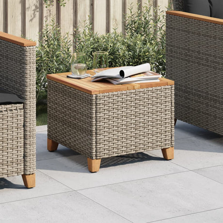 Garden Table 45X45X37 Cm Poly Rattan Acacia Wood