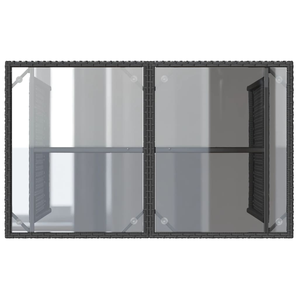 2 Piece Garden Dining Set With Cushions Black Poly Rattan