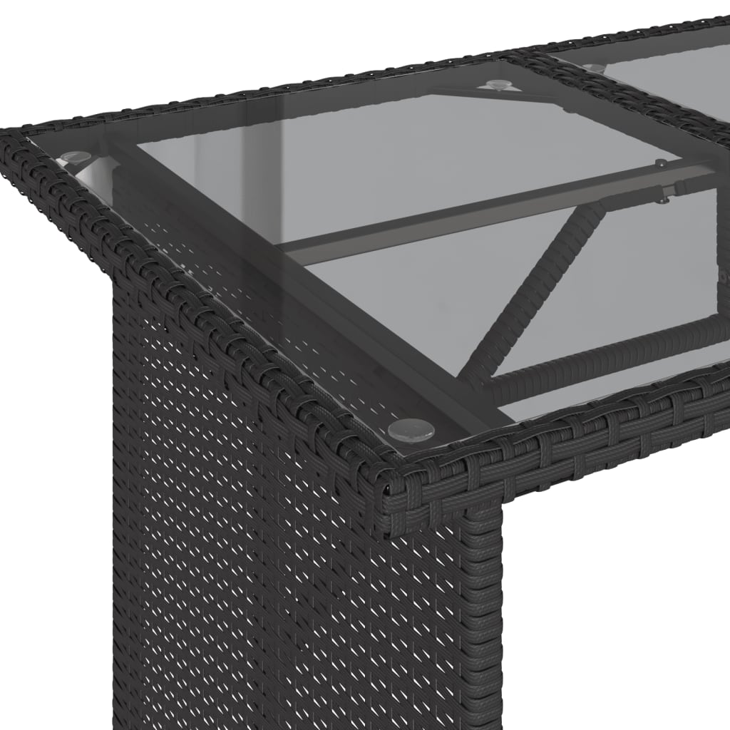 2 Piece Garden Dining Set With Cushions Black Poly Rattan