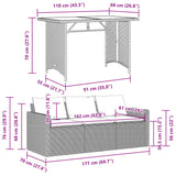 2 Piece Garden Dining Set With Cushions Black Poly Rattan