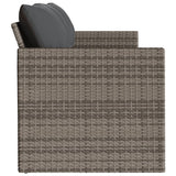Garden Sofa With Cushions 3-Seater Grey Poly Rattan