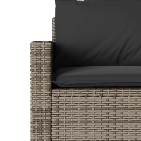 Garden Sofa With Cushions 3-Seater Grey Poly Rattan