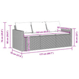 Garden Sofa With Cushions 3-Seater Grey Poly Rattan
