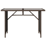 Garden Table with Glass Top Brown 110x68x70 cm Poly Rattan