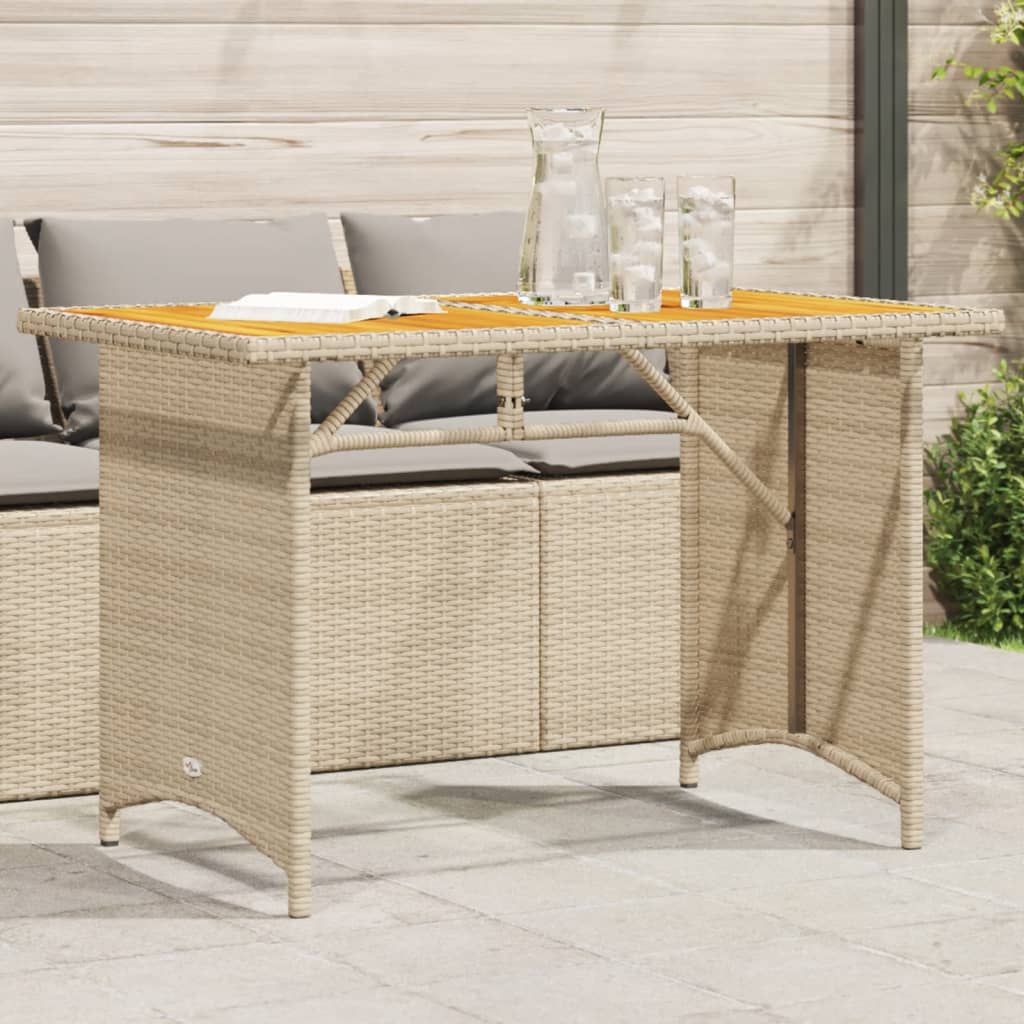 Garden Table With Top 110X68X70 Cm Poly Rattan