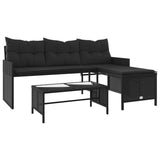 Garden Sofa With Table And Cushions L-Shaped Poly Rattan