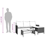 Garden Sofa With Table And Cushions L-Shaped Poly Rattan